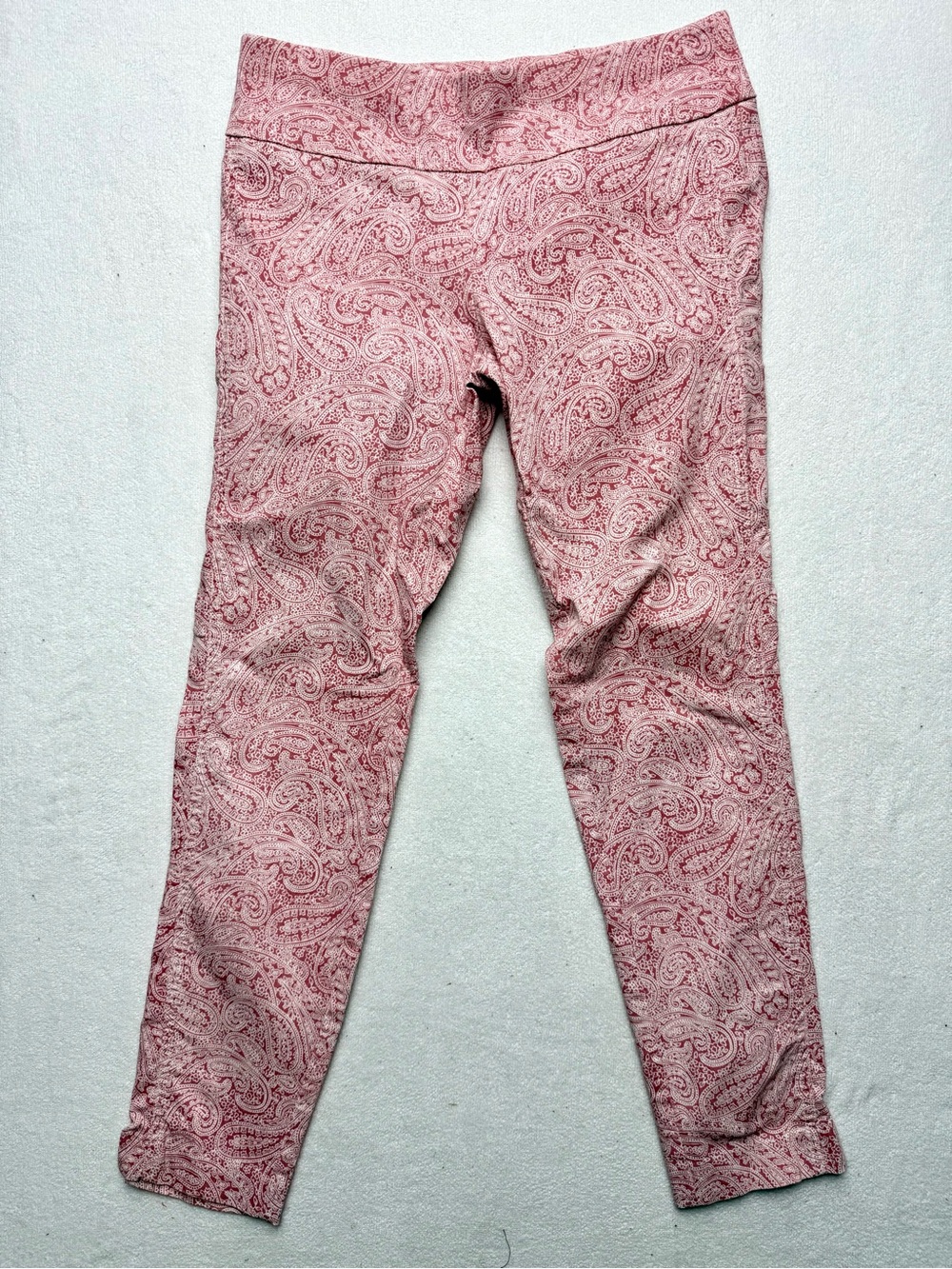 New York & Company Pink Paisley Cropped Pants